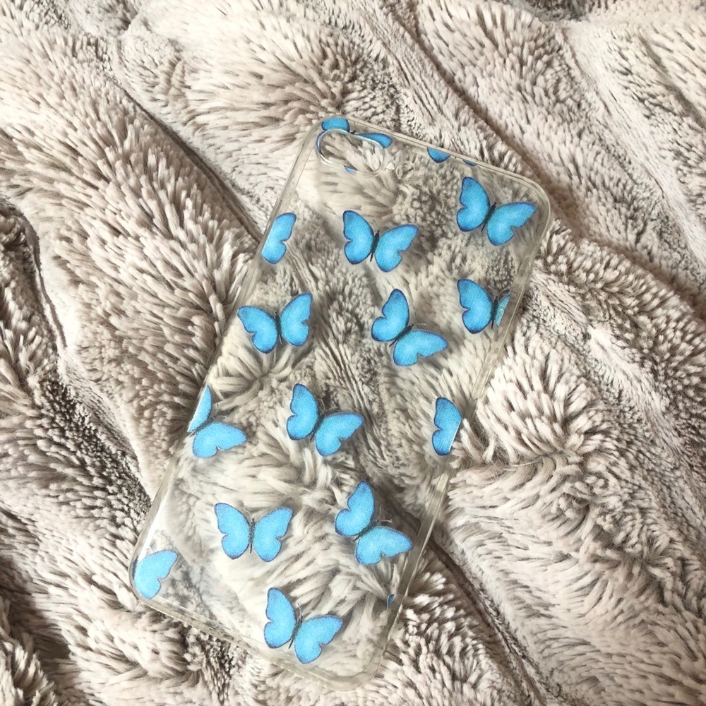 iphone 8 plus blue butterfly case